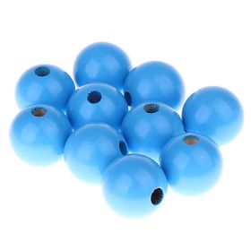 Holzperlen 15mm • 10 Stück 'skyblau' 392 auf Lager