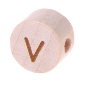 Buchstabenperlen Scheibe Lasergravur Ø 11 mm 'V' 560 auf Lager