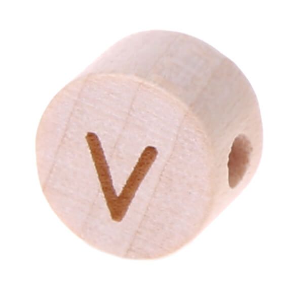 Buchstabenperlen Scheibe Lasergravur Ø 11 mm 'V' 744 auf Lager