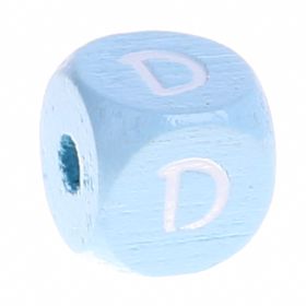 Letter beads baby blue 10x10mm 'D' 737 in stock 