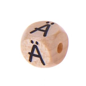 Letter beads letter cube wood embossed 10mm 'Ä' 249 in stock 