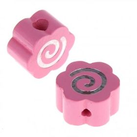 Motif bead glitter flower spiral safety hole 'baby pink' 0 in stock 