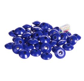 Linsen-Perlen Holzlinsen 10mm • 50 Stück 'dunkelblau' 47 auf Lager