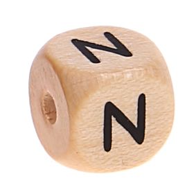 Buchstabenwürfel Holz bedruckt 11 mm B-ware 10 Stück 'N' 0 auf Lager