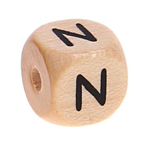 Printed wooden letter cubes 11 mm B-ware 10 pieces 'N' 0 in stock 