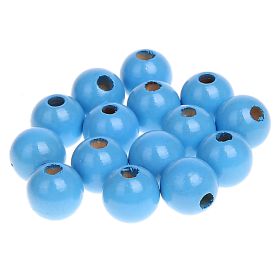 Wooden beads 12mm - 25 pieces 'sky blue' 135 in stock 