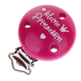 Schnullerclip kleine Prinzessin 'dunkelpink' 3 auf Lager