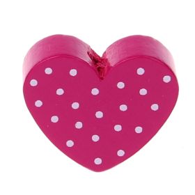 Dotted heart motif bead 'dark pink' 924 in stock 