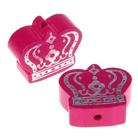 Motif bead royal crown silver glitter 'dark pink' 473 in stock 