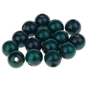 Holzperlen 12mm • 25 Stück 'dunkelgrün' 110 auf Lager