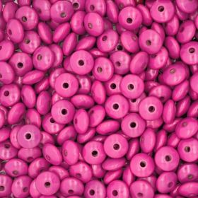 Linsen-Perlen • Holzlinsen 14mm • 50 Stück 'dunkelpink' 62 auf Lager