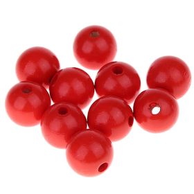 Wooden beads 15mm - 10 pieces 'red' 305 in stock 