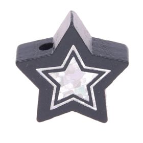 Glitter star motif bead 'gray' 1524 in stock 