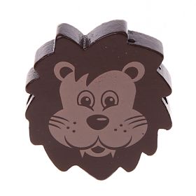 Lion motif bead - vertical hole 'brown' 743 in stock 