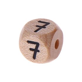 Zahlenperlen Zahlenwürfel Holz 10 mm geprägt '7' 79 auf Lager
