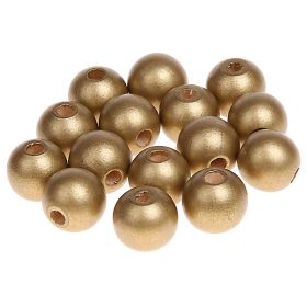 Holzperlen 12mm • 25 Stück 'gold' 36 auf Lager