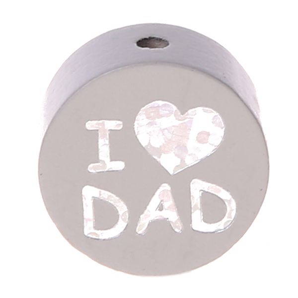 Wendemotiv-Perle I Love MOM / DAD 'hellgrau' 496 auf Lager