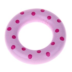 Holzring / Greifling mini Punkte 'rosa' 739 auf Lager