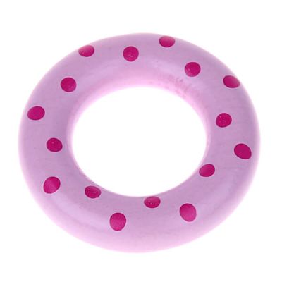 Holzring / Greifling mini Punkte 'rosa' 64 auf Lager