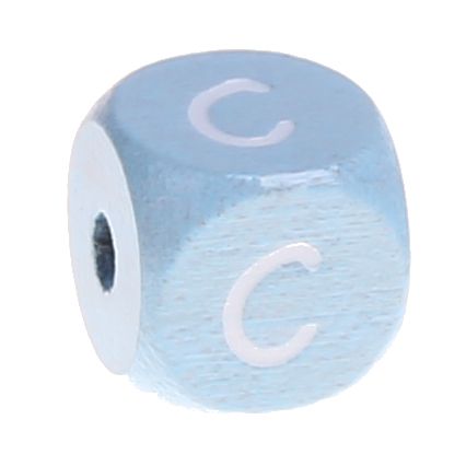 Buchstabenperlen babyblau 10x10mm 'C' 588 auf Lager