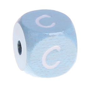 Buchstabenperlen babyblau 10x10mm 'C' 535 auf Lager