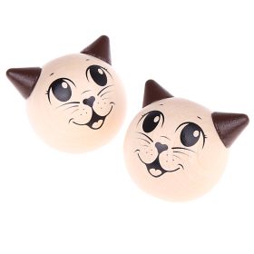 Motivperle 3D Katze 'natur' 335 auf Lager