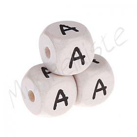 Buchstabenperlen weiß 10x10mm geprägt 'A' 86 auf Lager