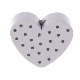 Dotted heart motif bead 'light gray' 234 in stock 