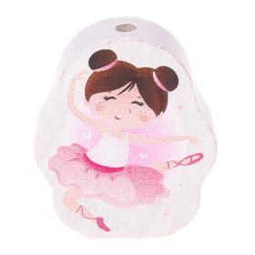 Motivperle Ballerina 'braun-rosa' 40 auf Lager