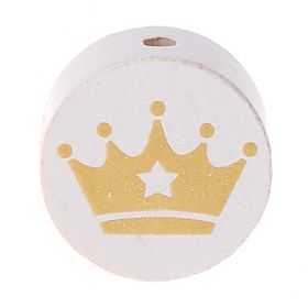 Motif bead disc crown gold 'white' 408 in stock 