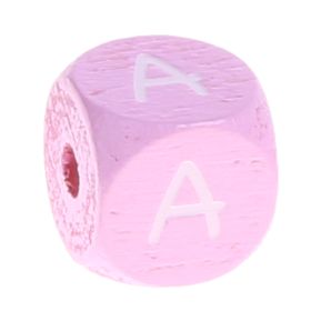 Wooden letters pink 10 mm x 10 mm 'A' 207 in stock 
