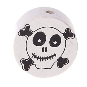 Motivperle Scheibe Happy Skull 'weiß' 0 auf Lager