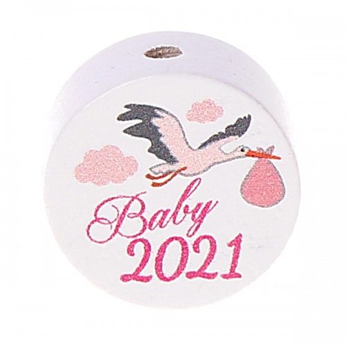 Motivperle / Scheibe Baby 2021 'rosa' 70 auf Lager