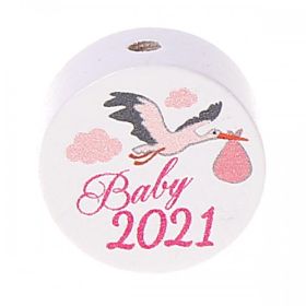 Motivperle / Scheibe Baby 2021 'rosa' 0 auf Lager