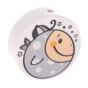 Fish motif bead disc 'light gray' 0 in stock 