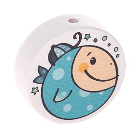 Fish motif bead disc 'light turquoise' 0 in stock 