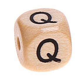 Buchstabenwürfel Holz bedruckt 11 mm B-ware 10 Stück 'Q' 0 auf Lager