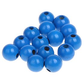 Holzperlen 10mm • 50 Stück 'mittelblau' 30 auf Lager
