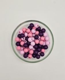 Holzperlen-Mix 10mm • 50 Stück 'Pink-Mix' 16 auf Lager