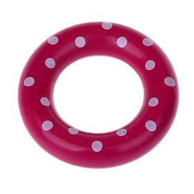 Wooden ring / grasping toy mini dots 'dark pink' 857 in stock 