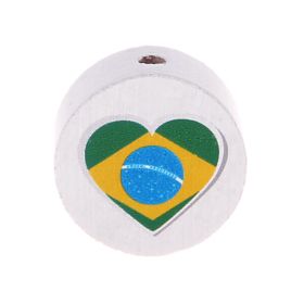 Motivperle Scheibe Flagge Herz 'Brasilien' 684 auf Lager