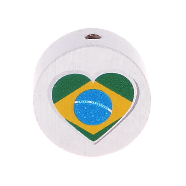 Motivperle Scheibe Flagge Herz 'Brasilien' 598 auf Lager