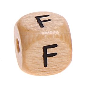 Printed wooden letter cubes 11 mm B-ware 10 pieces 'F' 0 in stock 