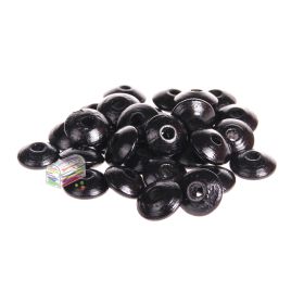 Linsen-Perlen Holzlinsen 10mm • 50 Stück 'schwarz' 159 auf Lager