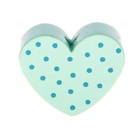 Dotted heart motif bead 'mint' 802 in stock 