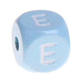 Buchstabenperlen babyblau 10x10mm 'E' 949 auf Lager