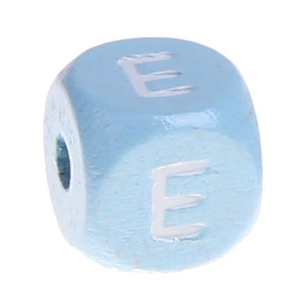 Buchstabenperlen babyblau 10x10mm 'E' 1336 auf Lager