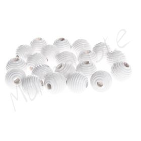 Grooved beads 10mm - 25 pieces 'white' 297 in stock 