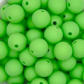 Silicone bead 12mm 'light green' 100 in stock 