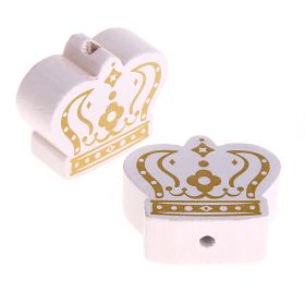 Royal crown motif bead 'white' 144 in stock 